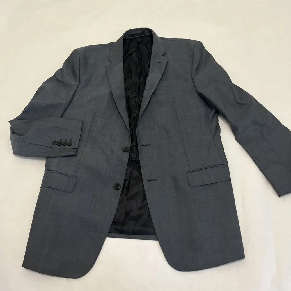 VERSACE Collection Men's Virgin Wool Classic Blazer Blue-Gray Size EU 52 US 42 R
